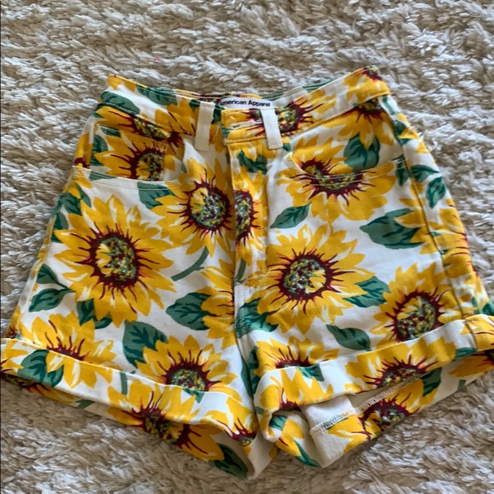 American Apparel sunflower high waist shorts - Picture 2 of 5